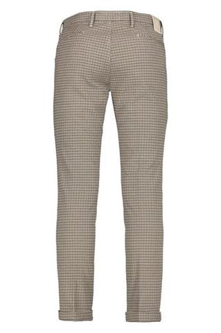 Beżowe spodnie męskie w kratkę Chinos PBT 60893 - 101431