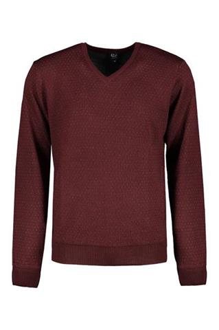 Bordowy sweter męski w kropki 73839 - 106841