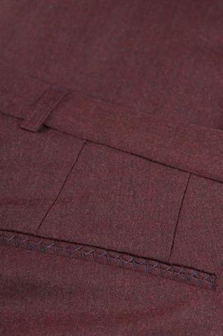 Bordowe spodnie z flaneli wełnianej Chinos Biella 64625 - 10701