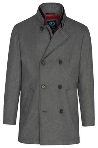 Szary płaszcz męski dwurzędowy Ambrosio Tech 22389 - 107091