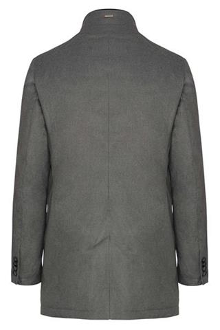 Szary płaszcz męski dwurzędowy Ambrosio Tech 22389 - 107151