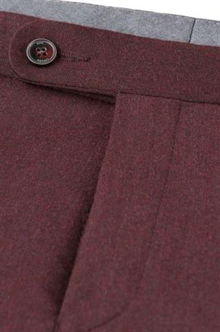 Bordowe spodnie z flaneli wełnianej Chinos Biella 64625 - 10721