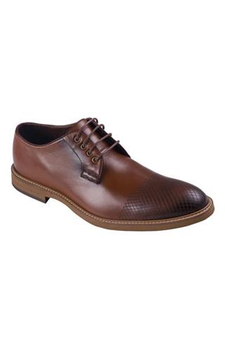 Skórzane buty męskie z laserowo perforowaną kratą 72839 - 11981