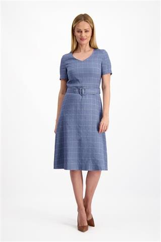 Lniana sukienka w kratę Lussi Boston 84952 - 123581