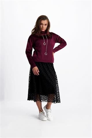 Purpurowa bluza z łańcuszkami 84126 - 141391