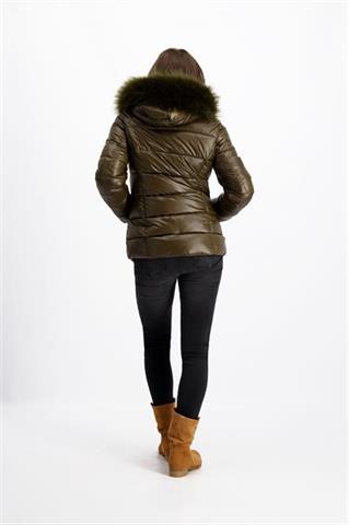 Casualowa kurtka w kolorze khaki z futerkiem 84096 - 143531