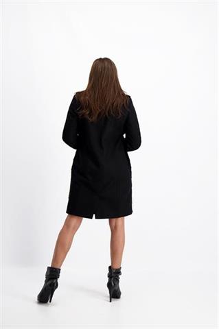 Czarny płaszcz z futerkiem Megan Lady 84027 - 147041
