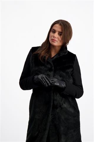 Czarny płaszcz z futerkiem Megan Lady 84027 - 147051
