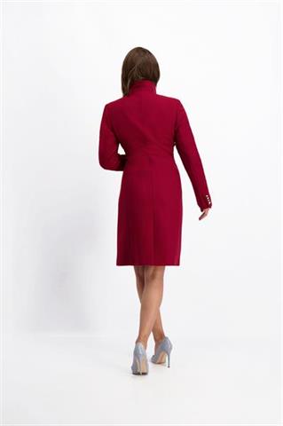 Bordowy płaszcz damski wełniany Claudia Vivo 84748 - 165531