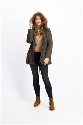 Casualowa kurtka damska khaki 84097 - 175211