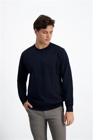 Granatowy sweter męski w kropki 73837 - 197871