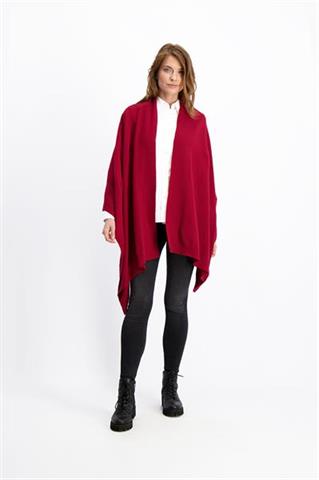 Czerwone poncho damskie 84450 - 208811