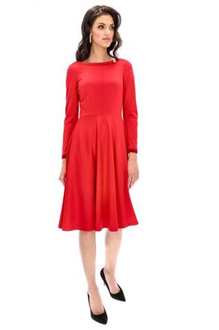Czerwona sukienka midi 58150 - 220201