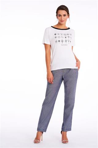 Biały t-shirt z motywem kwiatowym 58155 - 220461