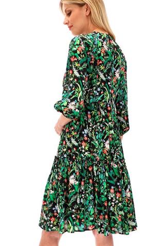 Letnia sukienka w kwiaty z rękawami ¾ 58159 - 220751