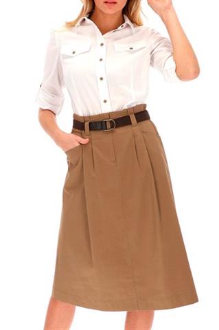 Spódnica midi z marszczoną talią 58173 - 221671