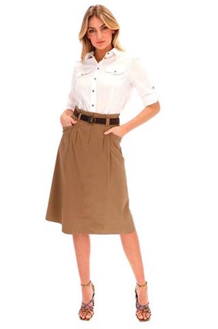 Spódnica midi z marszczoną talią 58173 - 221701