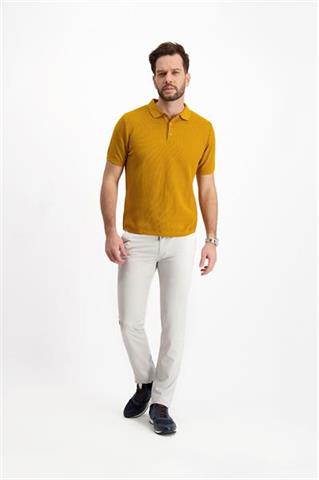 Musztardowa koszulka polo 73859 - 232751