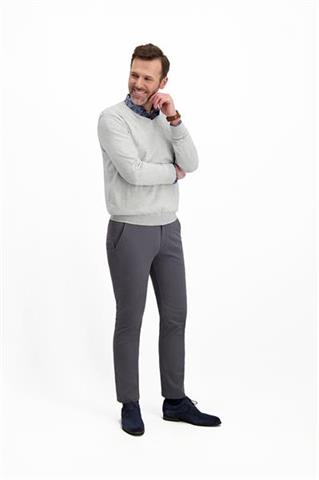 Szary melanżowy sweter V-neck 72665 - 238591