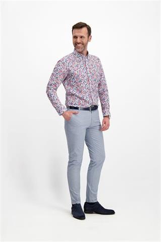 Jasnoniebieskie spodnie męskie w kratę chinos 64159 - 245611