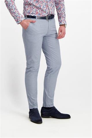 Jasnoniebieskie spodnie męskie w kratę chinos 64159 - 245621