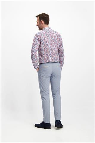 Jasnoniebieskie spodnie męskie w kratę chinos 64159 - 245631