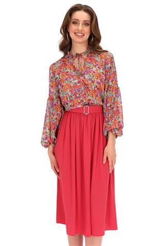 Rozkloszowana spódnica midi z paskiem 58257 - 274681