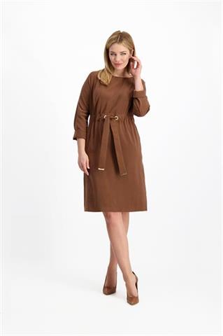 Brązowa sukienka z wiskozy 85451 - 279401