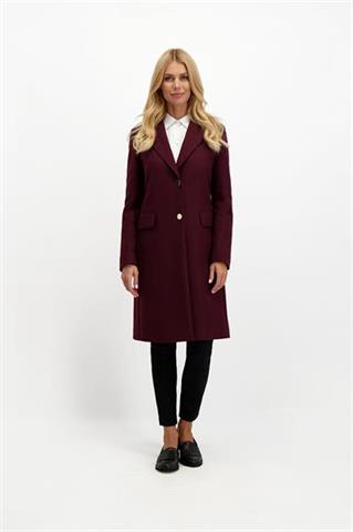 Burgundowy płaszcz z wełny 85260 - 285861