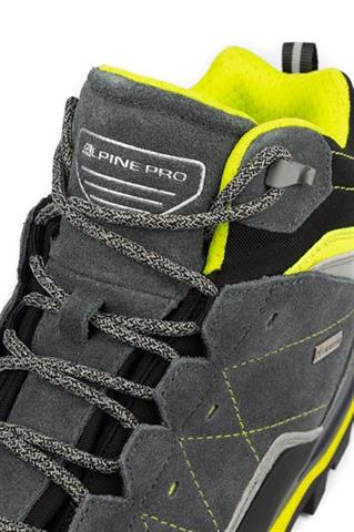 Szare buty outdoorowe męskie z żółtymi elementami 58470 - 289371