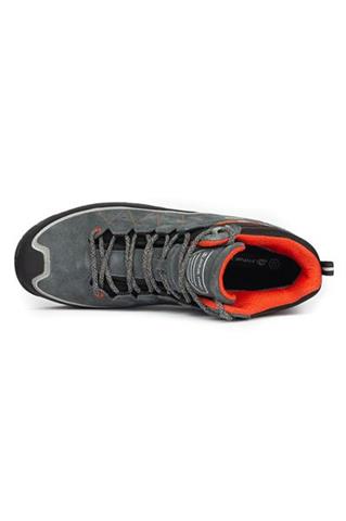 Szare buty outdoorowe męskie z czerwonymi elementami 58469 - 289421