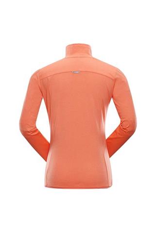 Pomarańczowa bluza damska ze stójką z tkaniny prostretch 58323 - 290141