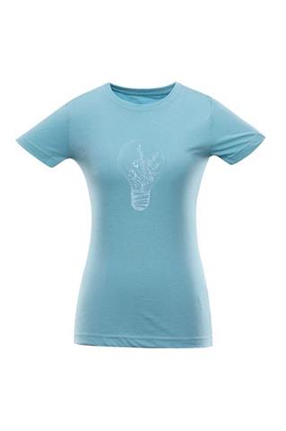 Błękitny t-shirt damski z krótkim rękawem 58311 - 294981