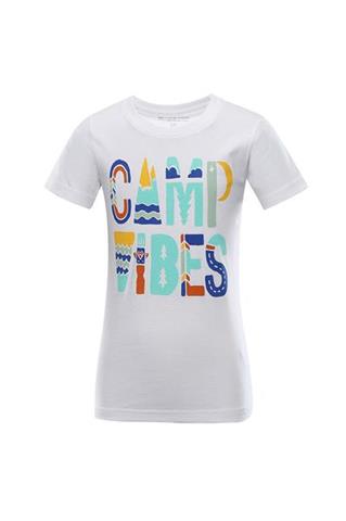 Biały t-shirt dziecięcy z kolorowym nadrukiem 58429 - 297311