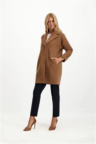 Camelowy płaszcz o pudełkowym kroju 85670 - 312661