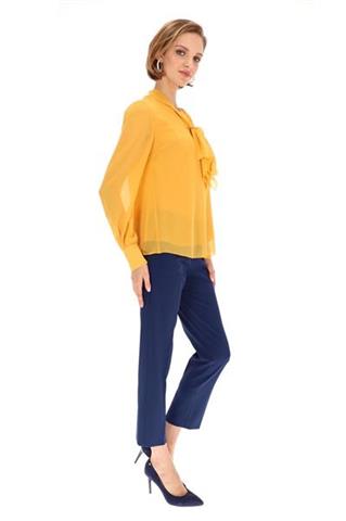 Elegancka bluzka damska z wiązaniem pod szyją 58491 - 323241