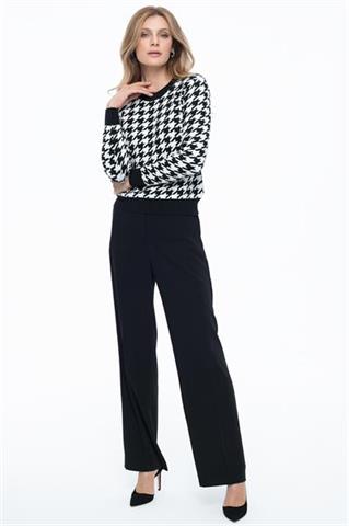 Czarno-biały sweter damski w pepitkę 58518 - 326541