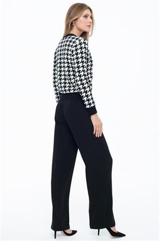 Czarno-biały sweter damski w pepitkę 58518 - 326561
