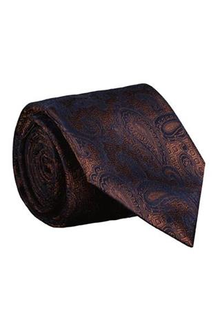 Brązowy krawat we wzory 57455 - 353581