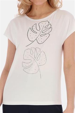 Biały t-shirt z cekinami 58616 - 360801