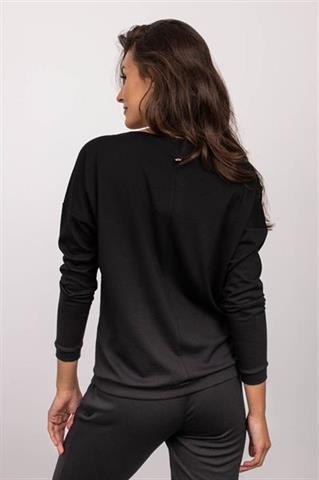 Czarna bluza z kolorowym wzorem 58698 - 375831