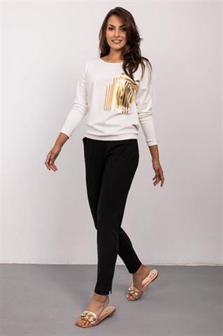 Bluza damska ze złotym wzorem 58702 - 376111