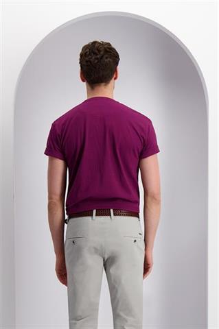 Bawełniany t-shirt męski bordowy z nadrukiem 78040 - 377351