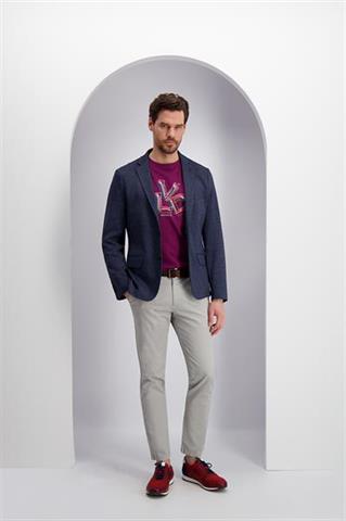 Bawełniany t-shirt męski bordowy z nadrukiem 78040 - 377371