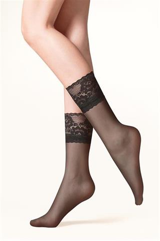 Cienkie skarpetki damskie z koronką Nero 85785 - 379361