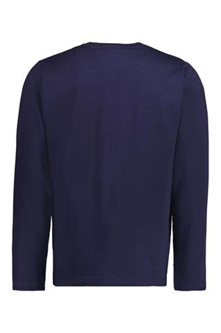 Granatowy longsleeve męski bawełniany 78027 - 380271