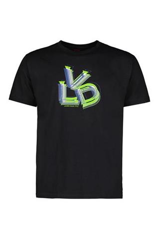 Bawełniany t-shirt męski czarny z nadrukiem 78037 - 380661