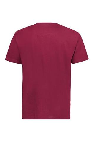 Bawełniany t-shirt męski bordowy z nadrukiem 78040 - 380791