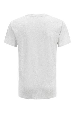 Jasnoszary t-shirt bawełniany z nadrukiem 58807 - 383561