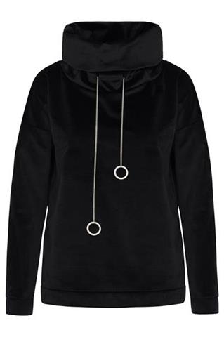 Czarna bluza z łańcuszkami Inga 84127 - 39011
